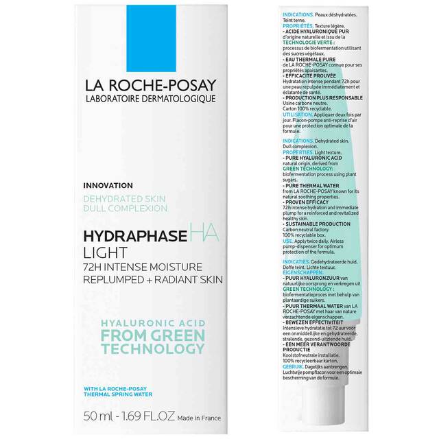 La Roche-Posay HYDRAPURE HA Legere 50ml – lightweight hyaluronic acid face moisturizer for 72hr hydration