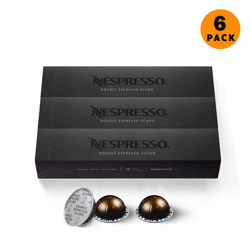 Nespresso Vertuo Line, Double Espresso Scuro, Dark Roast Espresso Coffee,  60 Capsules