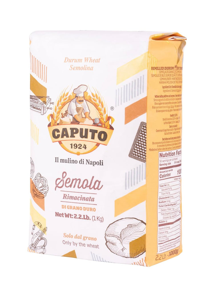 Caputo Antimo Di Grano Duro Rimacinata Semolina Flour - All Natural Dough for Fresh Pasta, 2.2 lb