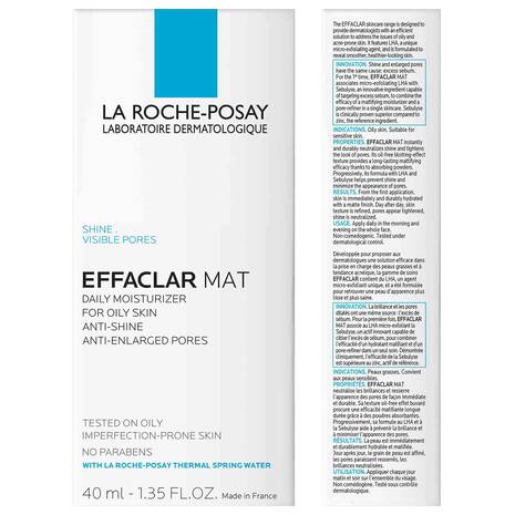 La Roche-Posay EFFACLAR MAT 40ml – mattifying face moisturizer for oily skin with pore-refining effect