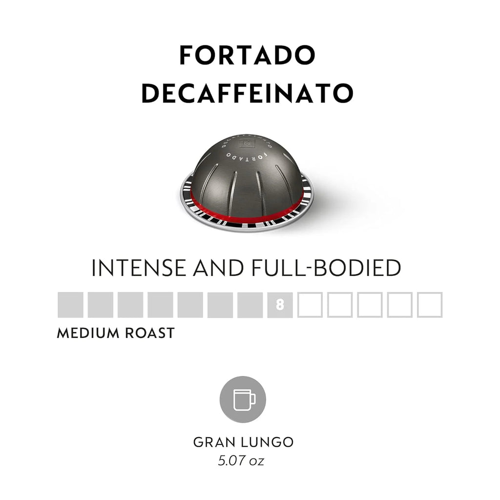 Nespresso Vertuo Line Fortado Decaffeinato Gran Lungo Coffee Capsules